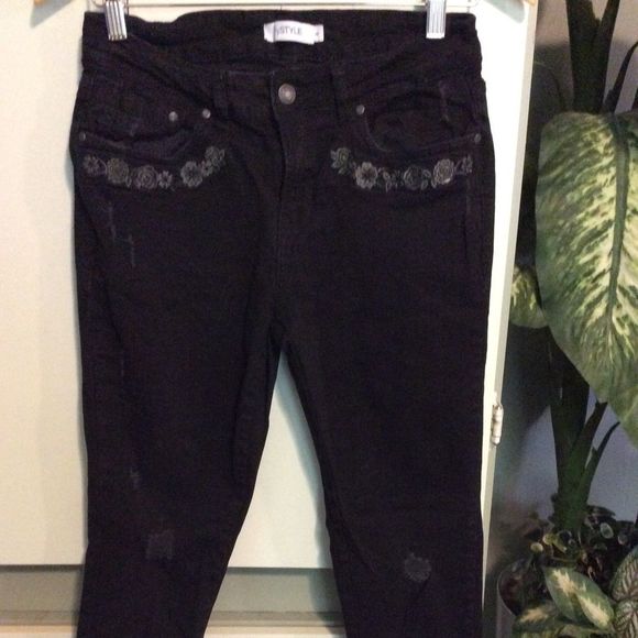Black Distressed jeans - Picture 1 of 10